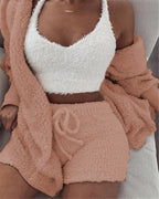 Velvet 3-Piece Lounge Set – Cami, Shorts & Cardigan – view 6 of 11