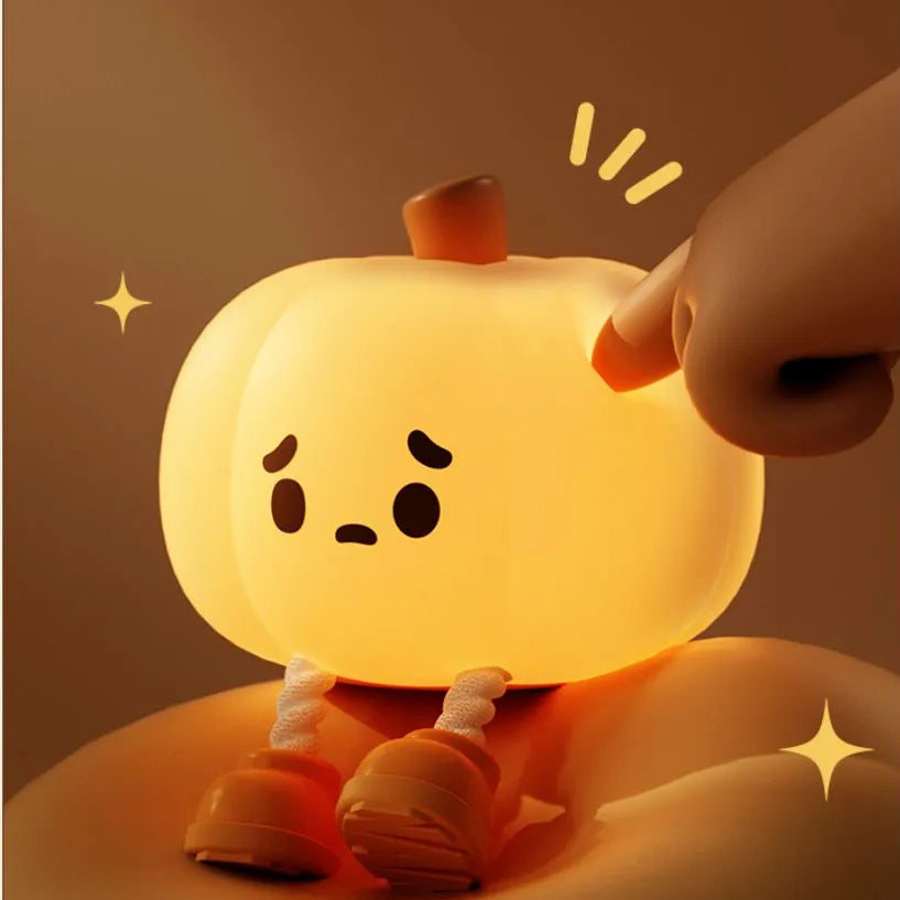 Silicone Pumpkin Night Light – Rechargeable, Tap Dimmable – view 2 of 12