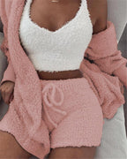 Velvet 3-Piece Lounge Set – Cami, Shorts & Cardigan – view 2 of 11