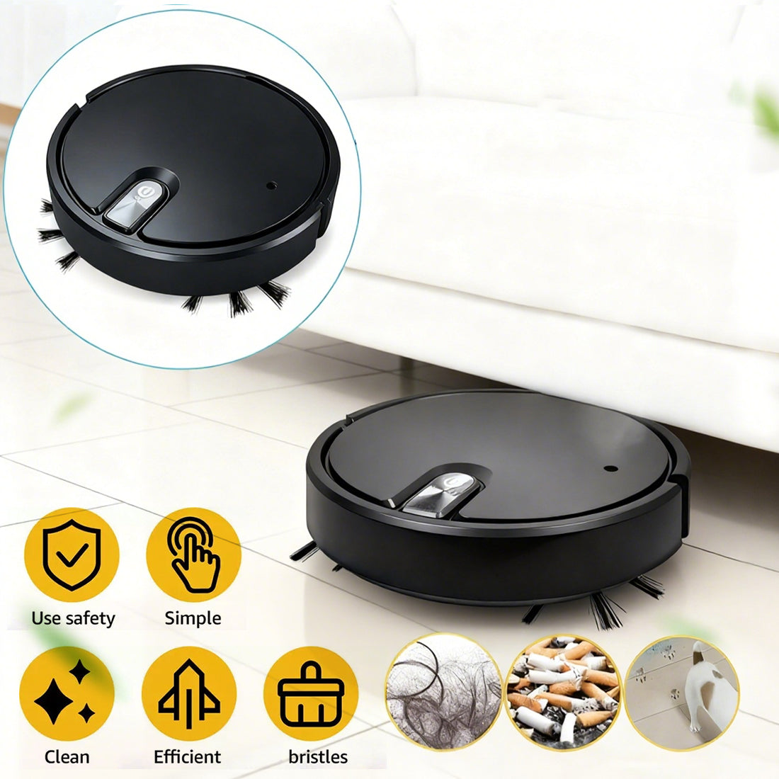 Compact Robot Vacuum – Rechargeable, One-Touch – view 6 of 11