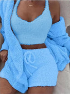 Velvet 3-Piece Lounge Set – Cami, Shorts & Cardigan – view 8 of 11