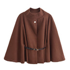 Belted Cape Jacket – Stand Collar, 13 Colours – view 7 of 21