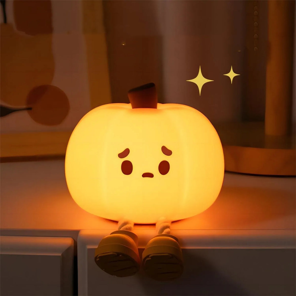 Silicone Pumpkin Night Light – Rechargeable, Tap Dimmable – view 4 of 12