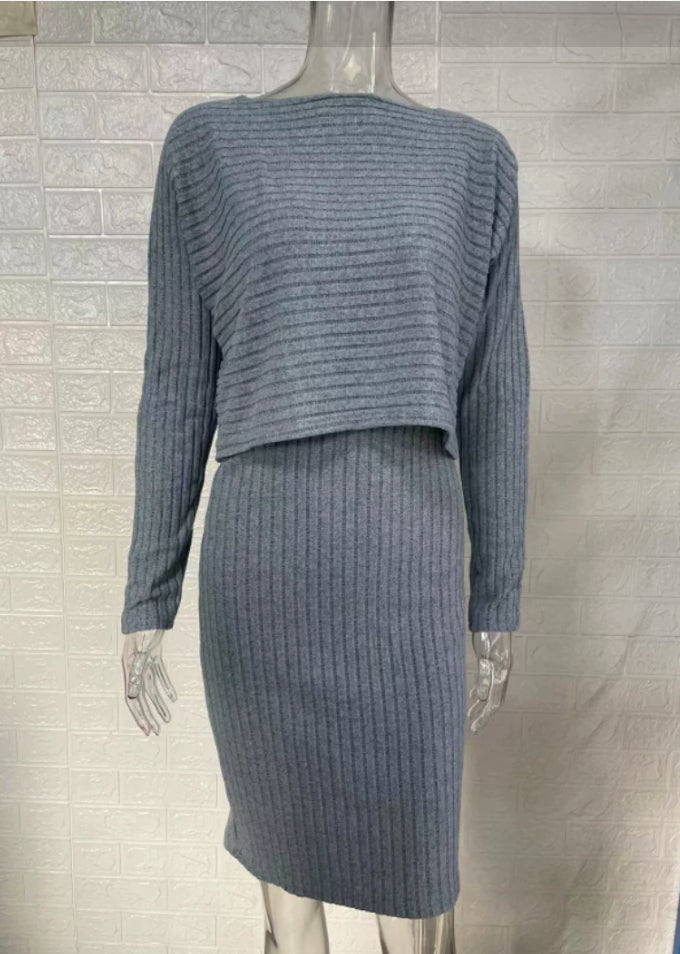 Striped Top & Pinafore Skirt Co-ord Set – view 2 of 10