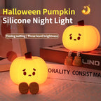 Silicone Pumpkin Night Light – Rechargeable, Tap Dimmable – VEYLO