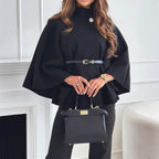 Belted Cape Jacket – Stand Collar, 13 Colours – view 2 of 21