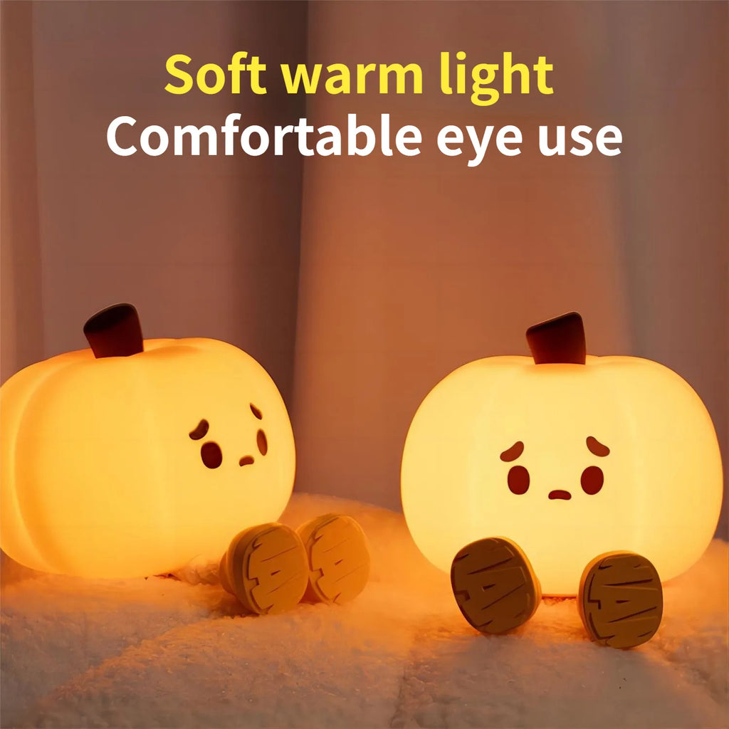 Silicone Pumpkin Night Light – Rechargeable, Tap Dimmable – view 6 of 12
